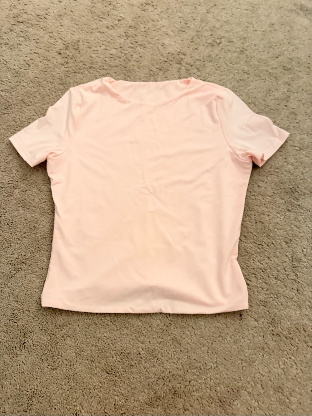 Women's Short Sleeve Crew Neck Top - Pale Pink